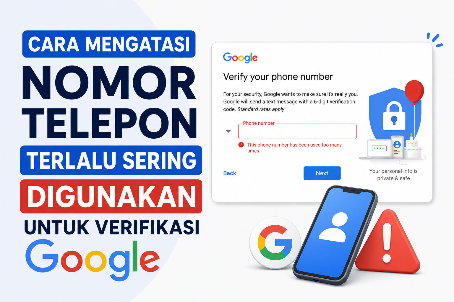 Cara Mengatasi Nomor Telepon Terlalu Sering Digunakan untuk Verifikasi Google