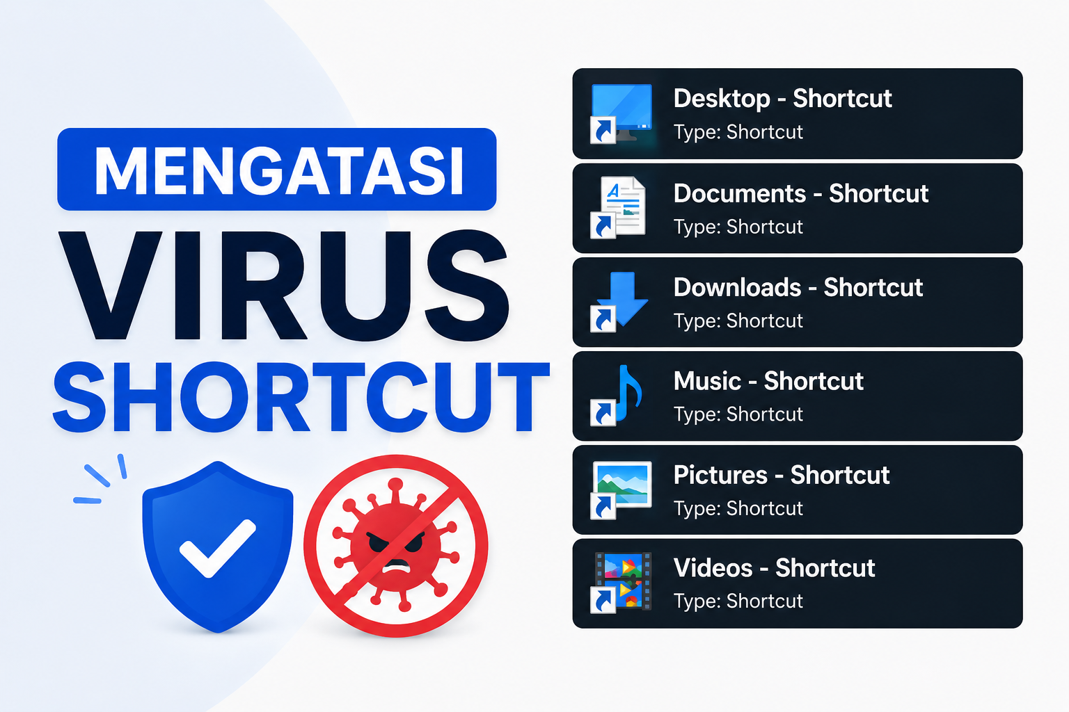 Mengatasi virus shortcut